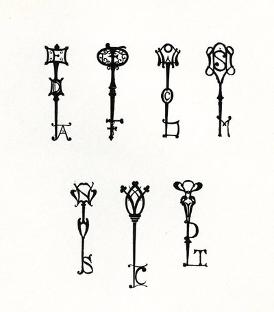 Seven Designs of Initial Keys for the Back Covers of the 
